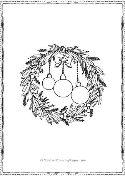 Wreath With Baubles And Branches Free PDF Printable