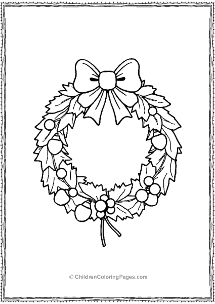 Wreath With Bow And Berries Free PDF Printable