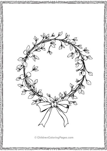 Wreath With Flowers And Bow Free PDF Printable