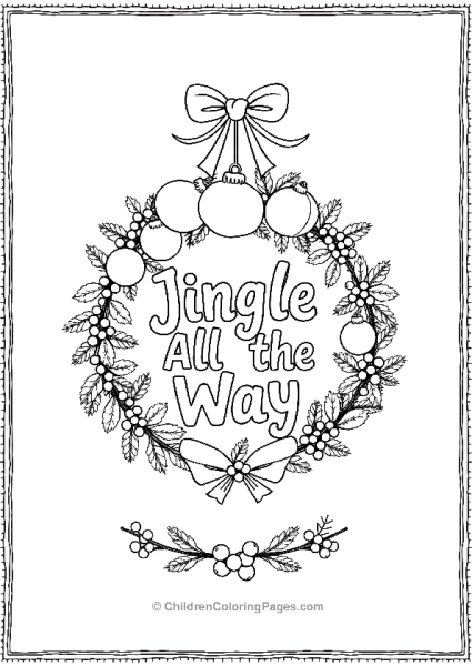 Wreath With Jingle All The Way Message Free PDF Printable