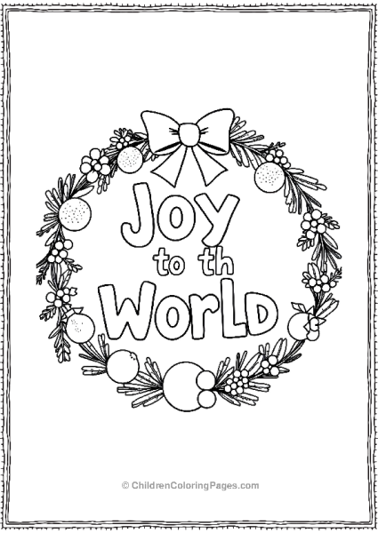 Wreath With Joy To The World Message Free PDF Printable