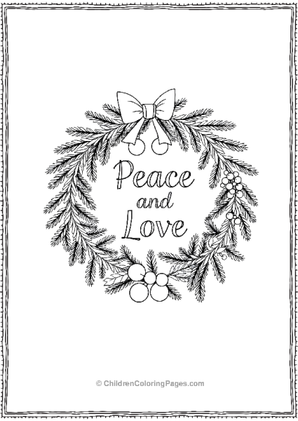 Wreath With Pine Needles And Berries Free PDF Printable