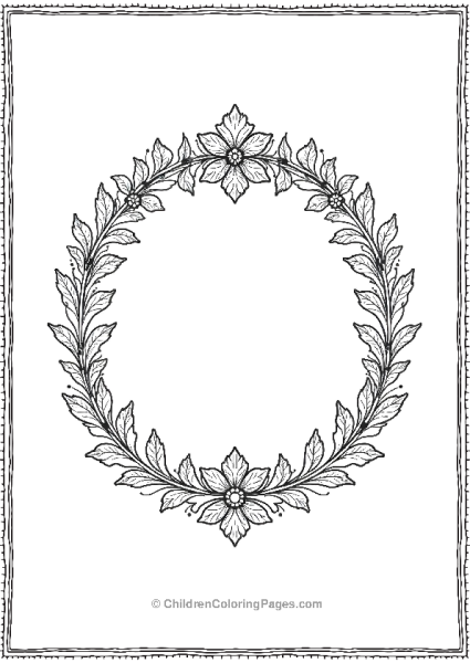 Wreath With Scroll Patterns Free PDF Printable