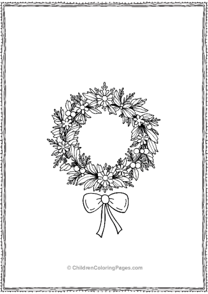 Wreath With Snowflakes Free PDF Printable