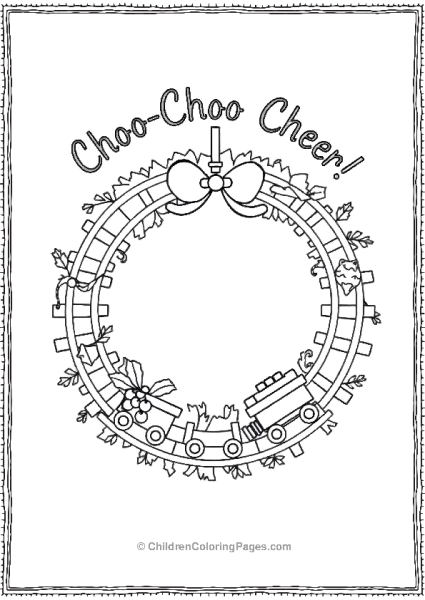 Wreath With Toy Train Track Free PDF Printable