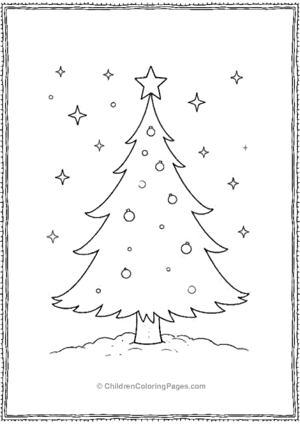 Christmas Tree With Baubles Free PDF Printable