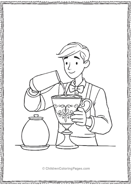 A Barista Pouring Hot Chocolate On A Christmas Morning Free PDF Printable