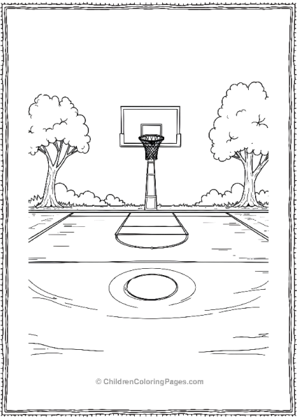 A Basketball Court With Detailed Markings Free PDF Printable