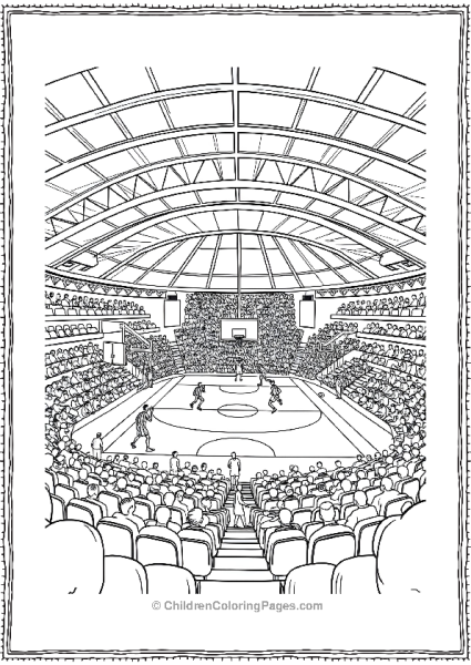 A Basketball Game In A Unique Interior Free PDF Printable