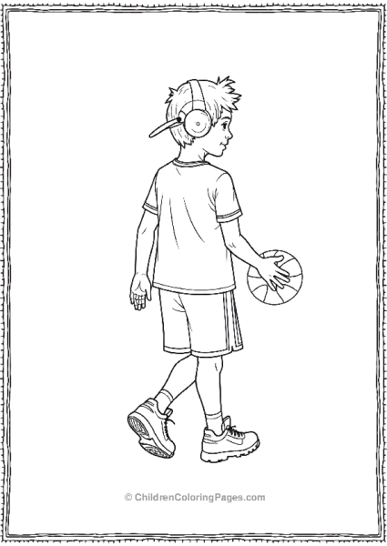 A Basketball Player Wearing Headphones While Walking Scaled Free PDF Printable