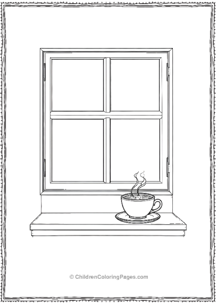 A Window With A Steaming Hot Chocolate Free PDF Printable