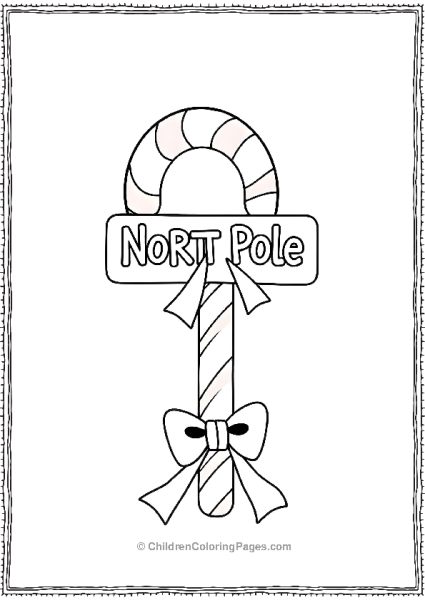 A Candy Cane Styles North Pole Sign Free PDF Printable