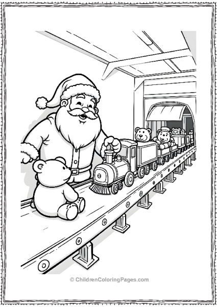 A Conveyor Belt Carrying Toys At Factory Of North Pole Free PDF Printable