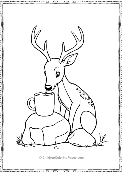 A Deer Sniffing Hot Chocolate Free PDF Printable