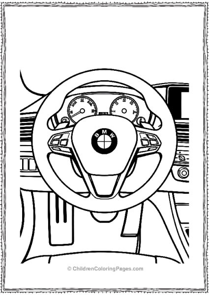 A Detailed Outline Of A BMW Dashboard Free PDF Printable