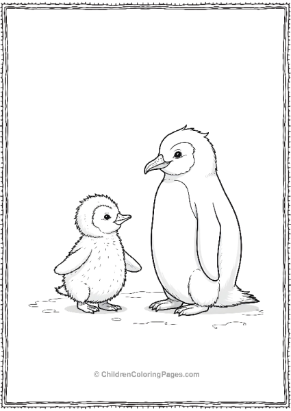 A Fluffy Penguin Chick Learning To Walk Free PDF Printable