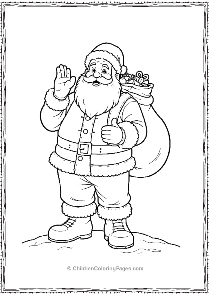 A Giant Ice Statue Of Santa Carrying Gifts Free PDF Printable