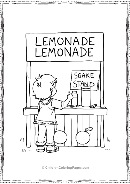 A Kid Buying Juice At A Lemonade Stand Free PDF Printable