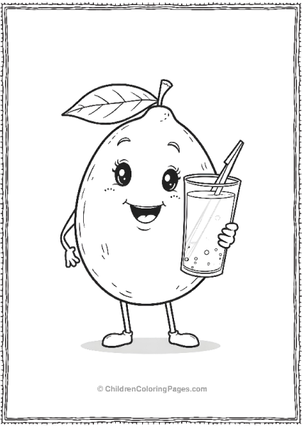 A Lemon Holding A Glass Of Fresh Juice Free PDF Printable