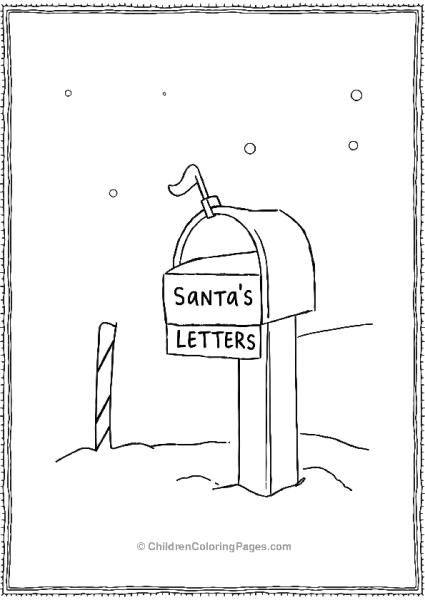 A Mail Box Marked With Santa’s Letters In North Pole Free PDF Printable