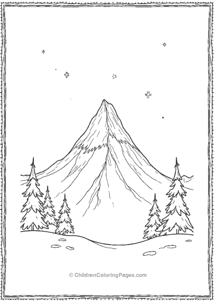 A Mountain Peak Covered In Snow With The Aurora Borealis Free PDF Printable