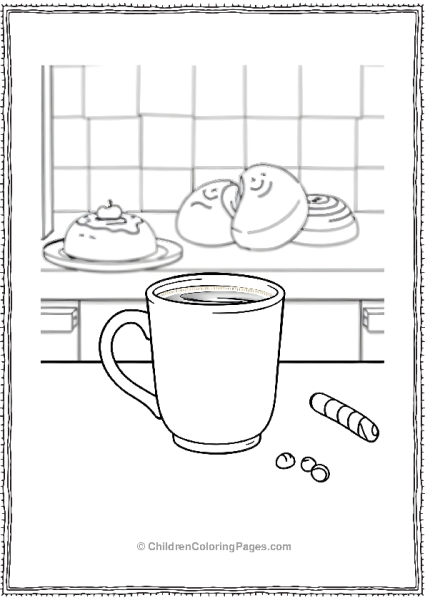 A Mug Of Hot Chocolate On Counter Free PDF Printable