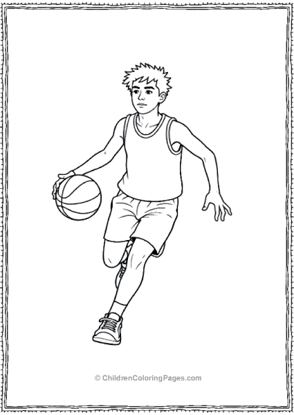 A Player Dribbling The Basketball Intensely Free PDF Printable