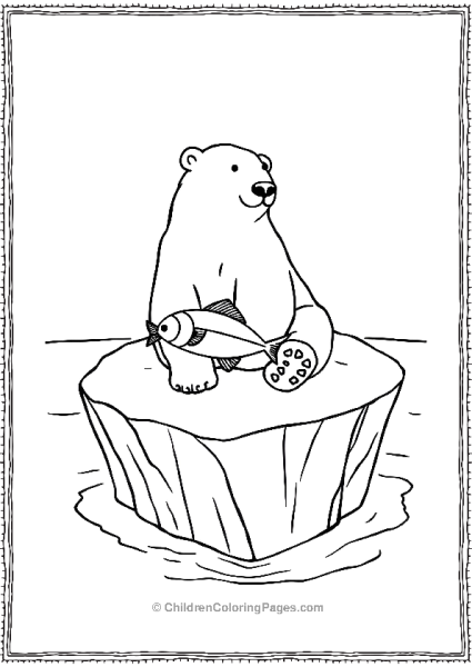 A Polar Bear On Ice Berg At The North Pole Free PDF Printable