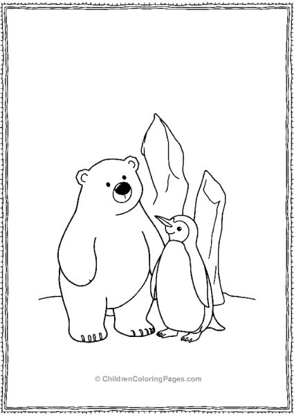 A Polar Bear With Giant Ice Sculpture Free PDF Printable