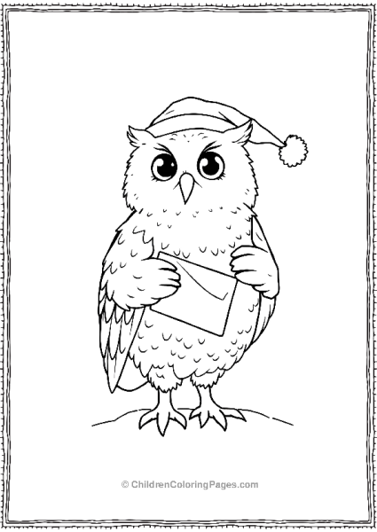 A Snowy Owl Carrying A Letter Free PDF Printable