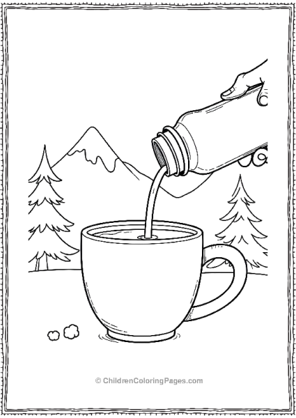 A Thermos Pouring Hot Chocolate Free PDF Printable