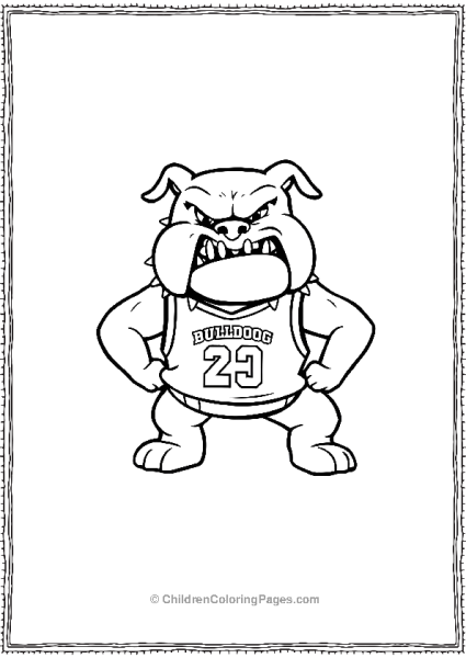 A Bulldog Mascot Wearing A Basketball Jersey Free PDF Printable