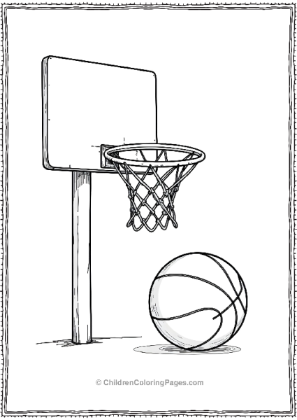 A Detailed Outline Of A Basketball Free PDF Printable