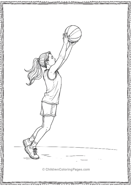 A Female Basketball Player Blocking A Shot Free PDF Printable