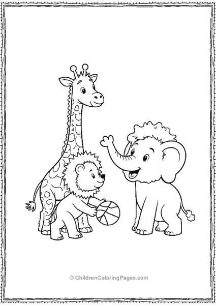 A Group Of Animals Playing Basketball Free PDF Printable