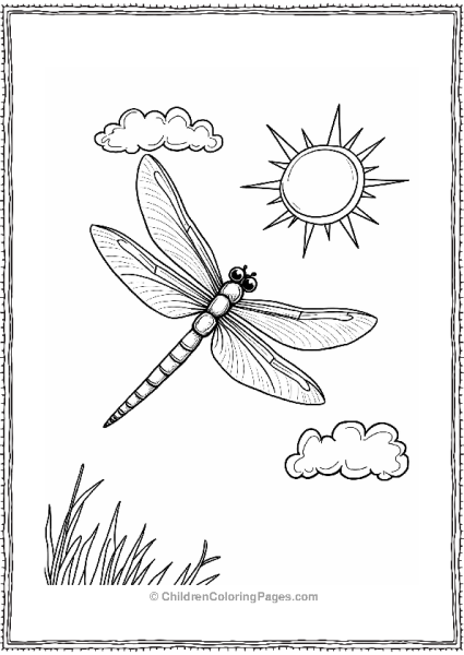 Adult Dragonfly Soaring In The Sky Free PDF Printable