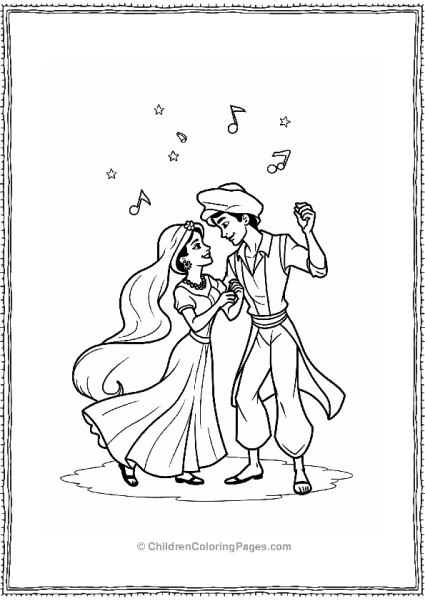 Aladdin And Jasmine Dancing Under The Stars Free PDF Printable