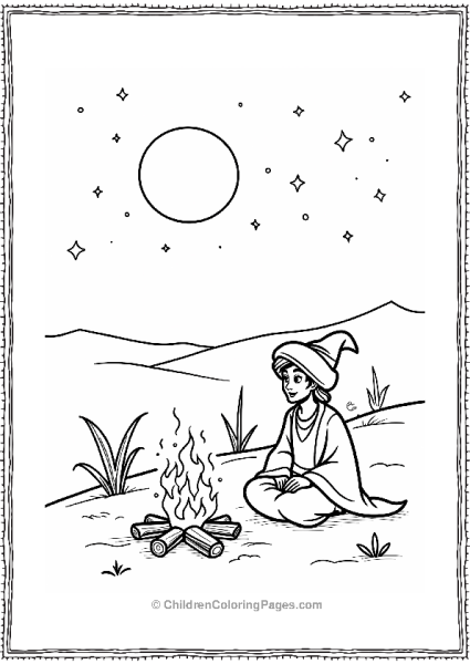 Aladdin By The Campfire Under A Starry Sky Free PDF Printable