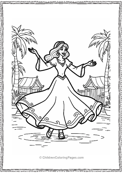 Aladdin Dancer Twirling In The Market Free PDF Printable