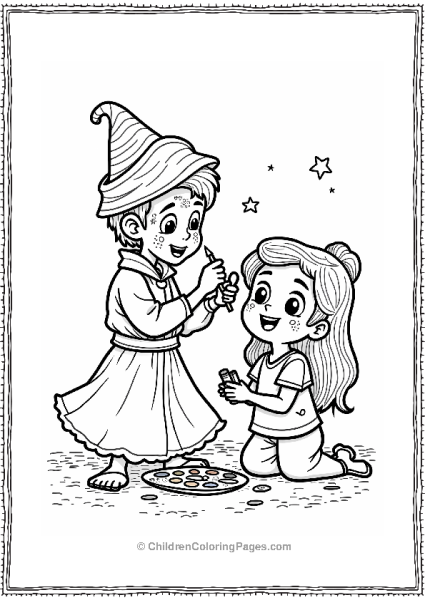 Aladdin Face Painter With Children Free PDF Printable