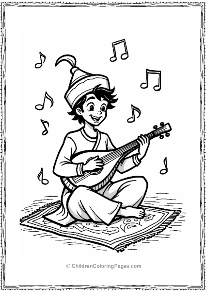 Aladdin Playing The Lute Free PDF Printable