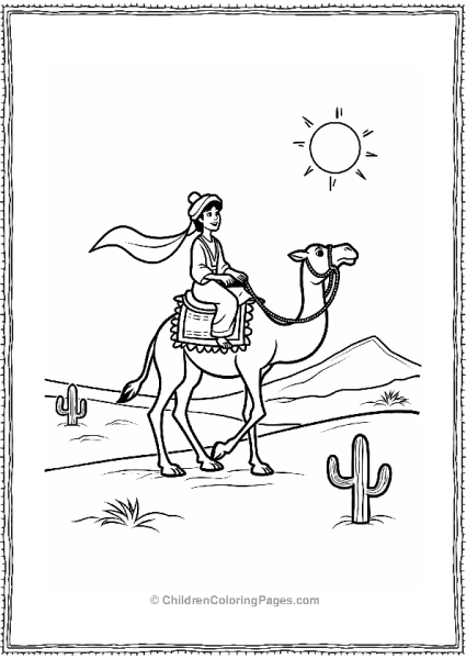 Aladdin Riding A Camel In The Desert Free PDF Printable