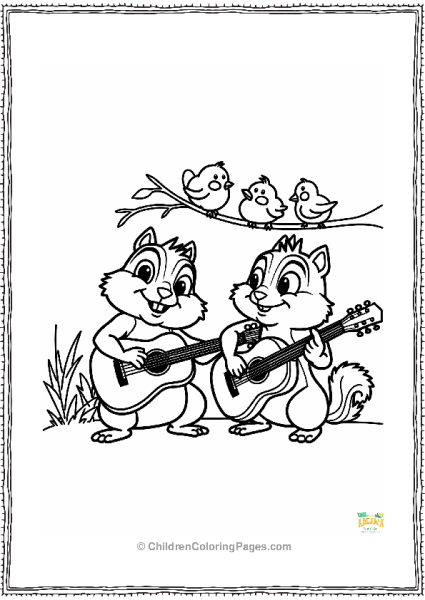 Alvin And The Chipmunks Alvin And Simon Playing Guitars Free PDF Printable