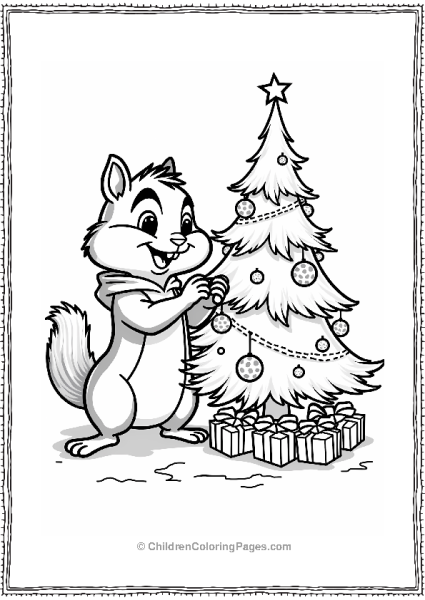 Alvin And The Chipmunks Alvin Decorating A Christmas Tree Free PDF Printable