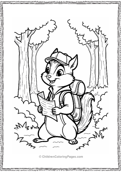 Alvin And The Chipmunks Alvin In A Forest With A Map Free PDF Printable