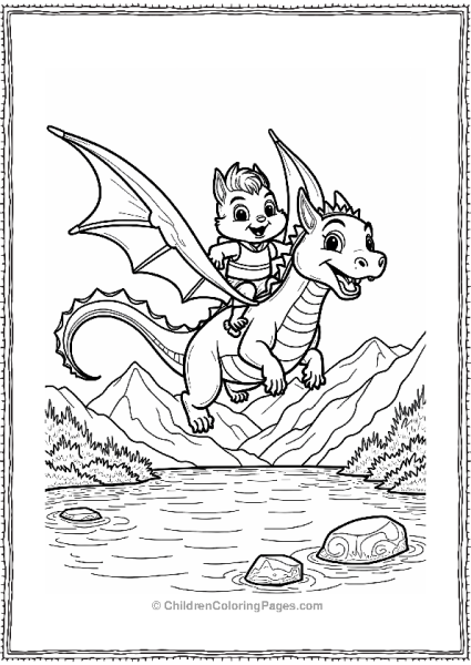 Alvin And The Chipmunks Alvin Riding A Friendly Dragon Free PDF Printable