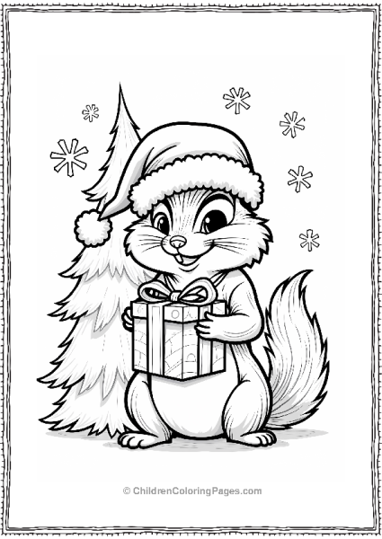 Alvin And The Chipmunks Alvin The Chipmunk In A Santa Hat Free PDF Printable