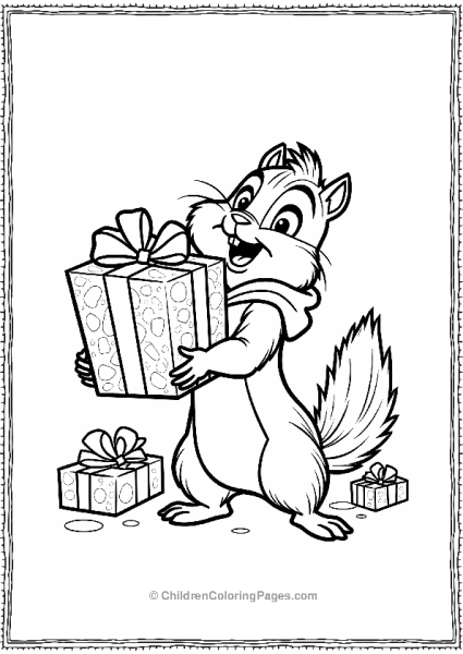 Alvin And The Chipmunks Alvin With A Holiday Gift Free PDF Printable