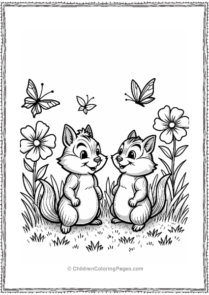 Alvin And The Chipmunks In A Flower Meadow Free PDF Printable