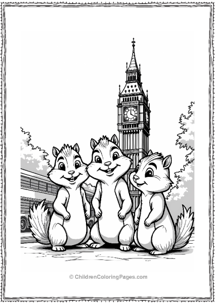 Alvin And The Chipmunks In Front Of Big Ben Free PDF Printable